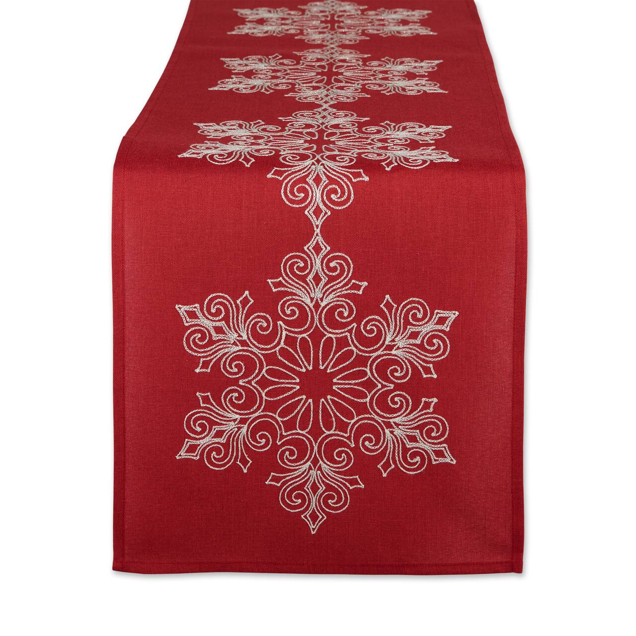 DII® 70" Sparkle Snowflakes Embroidered Table Runner